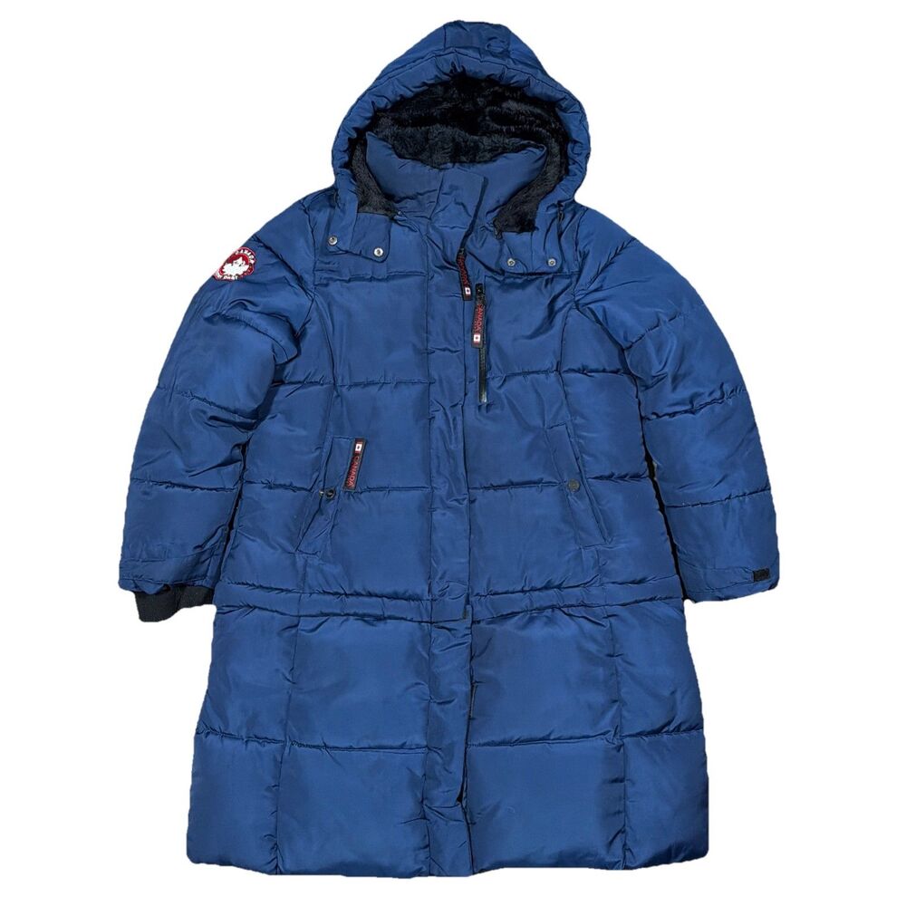 Canada Weather Gear Puffer Parka Jacket Zip Off Convertible Blue Men’s Size XL